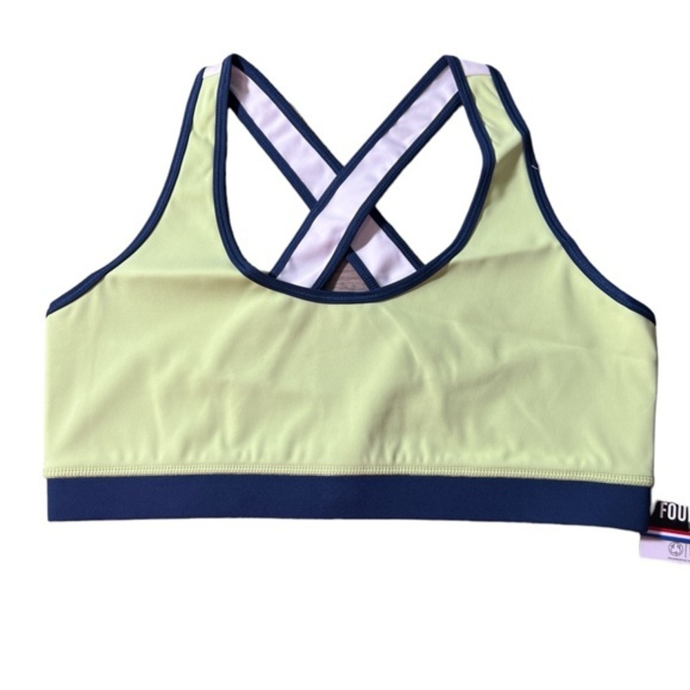 FourLaps Infinity Sports Bra athletic workout activewear lime green size medium - Picture 2 of 9